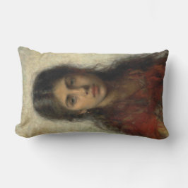 赤いショールを着た少女(Alexei Harlamoff) ランバークッション