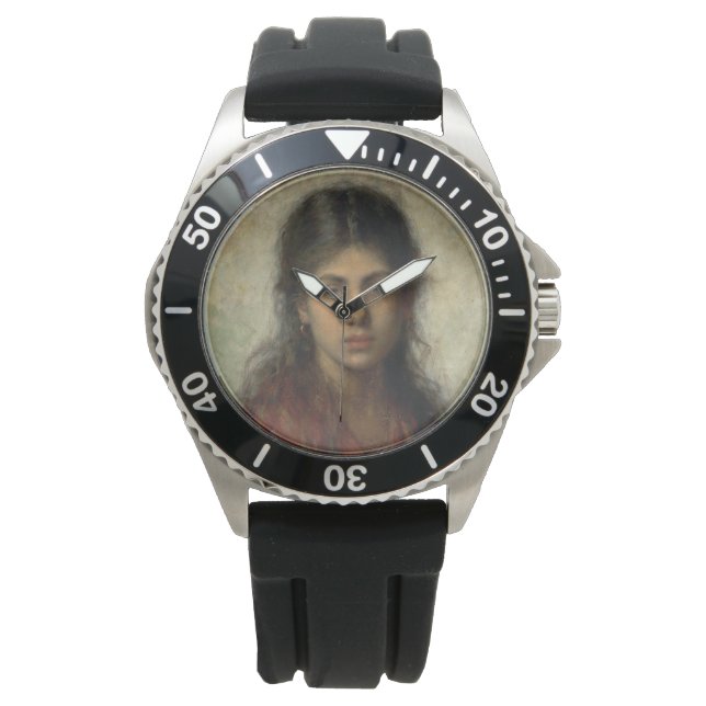 赤いショールを着た少女(Alexei Harlamoff) 腕時計 (正面)