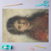 赤いショールを着た少女(Alexei Harlamoff) 薄葉紙 (クラフト)