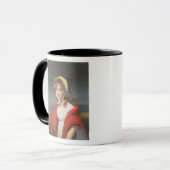 赤いショールを身に着けている女の子のポートレート マグカップ (正面左)