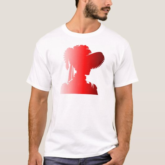 赤いシルエット 1800年代 ファッション イングランド 女性 2 Tシャツ (正面)