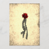 赤いシルクとスカル金ゴールドゴシック式ウェディングレセプション エンクロージャーカード (裏面)