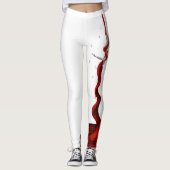 赤いシルクアーティストのレギンス(独身の脚)ヨガパンツ。 レギンス (正面)