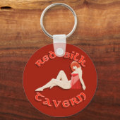 赤いシルクキーチェーン キーホルダー (正面)