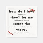 赤いシルクリボンどのように私は紙ナプキンを愛する スタンダードカクテルナプキン (正面)