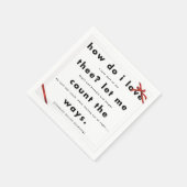 赤いシルクリボンどのように私は紙ナプキンを愛する スタンダードカクテルナプキン (角)