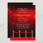 赤いシルバーのカーペット ハリウッド プロム フォーマル ご招待 招待状 (正面/裏面)