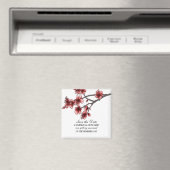 赤いシンプルさくらんぼの花は日付磁石を保存 マグネット (インサイチュ (食洗機))