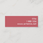 赤いシンプルで細い名刺のミニマルなデザイン スキニー名刺 (裏面)