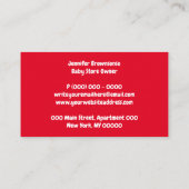 赤いシンプルなタイポグラフィーの子供の遊び場 名刺 (裏面)