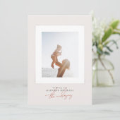 赤いシンプルエレガントメリーのクリスマス写真フレーム シーズンカード (スタンド正面)