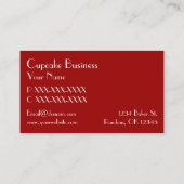 赤いシンプルカップケーキのベーカリーの名刺 名刺 (裏面)