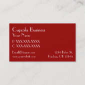 赤いシンプルカップケーキのベーカリーの名刺 名刺 (裏面)