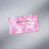 赤いシンプルピンクのキラキラ星があなたのテキストを追加 マグネット名刺 (インサイチュ)