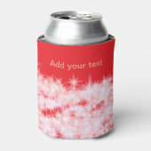 赤いシンプルピンクの輝く輝く星があなたのテキストを追加 缶クーラー (缶正面)