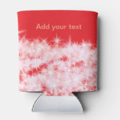 赤いシンプルピンクの輝く輝く星があなたのテキストを追加 缶クーラー (裏面)