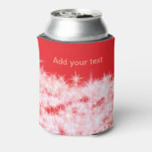 赤いシンプルピンクの輝く輝く星があなたのテキストを追加 缶クーラー (缶裏面)