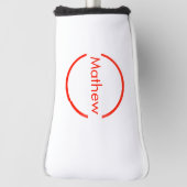 赤いシンプル丸あなたの名前の文字を追加文字 ゴルフヘッドカバー (回転90)