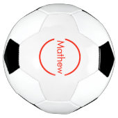 赤いシンプル丸あなたの名前の文字を追加文字 サッカーボール (回転)