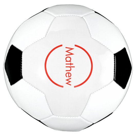 赤いシンプル丸あなたの名前の文字を追加文字 サッカーボール (回転)