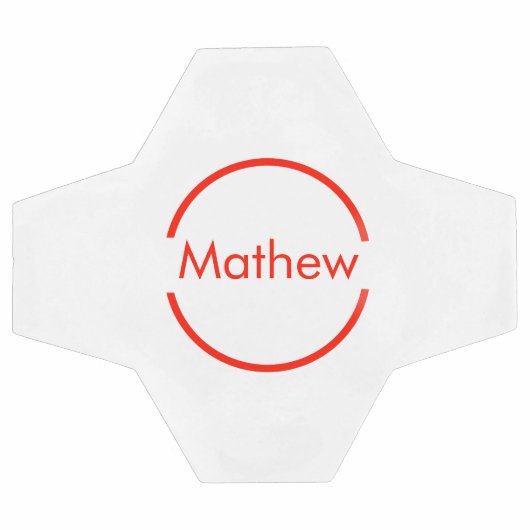 赤いシンプル丸あなたの名前の文字を追加文字 サッカーボール (フラット)