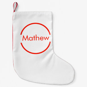 赤いシンプル丸あなたの名前の文字を追加文字 スモールクリスマスストッキング