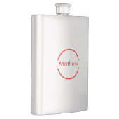 赤いシンプル丸あなたの名前の文字を追加文字 フラスク (右)