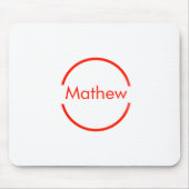 赤いシンプル丸あなたの名前の文字を追加文字 マウスパッド (正面)