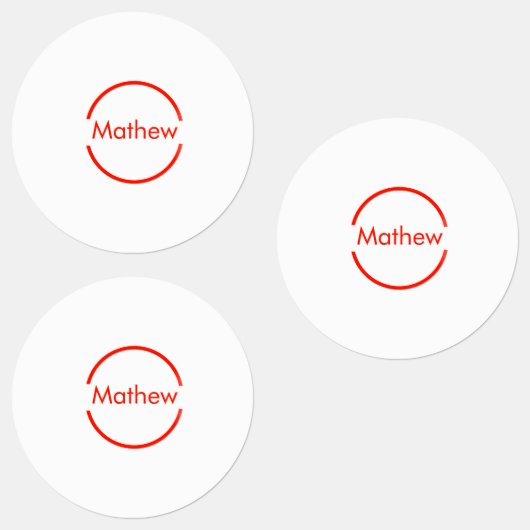 赤いシンプル丸あなたの名前の文字を追加文字 ラベル (グループ)