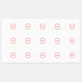 赤いシンプル丸あなたの名前の文字を追加文字 ラベル (シート)