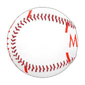 赤いシンプル丸あなたの名前の文字を追加文字 野球ボール (正面左)