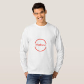 赤いシンプル丸あなたの名前の文字を追加文字 Tシャツ (正面フル)