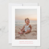 赤いシンプル写真数々のメリークリスマスハッピー シーズンカード (正面)