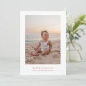 赤いシンプル写真数々のメリークリスマスハッピー シーズンカード (スタンド正面)