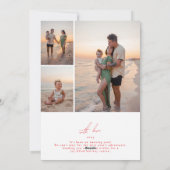 赤いシンプル写真数々のメリークリスマスハッピー シーズンカード (裏面)