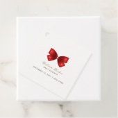 赤いシンプル水彩弓ベビーシャワー フェイバータグ (インサイチュ)