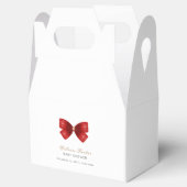 赤いシンプル水彩弓ベビーシャワー フェイバーボックス (オープン)