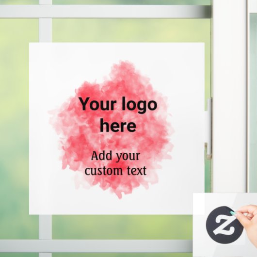 赤いシンプル水色あなたのロゴを追加カスタム文字mi ウィンドウサイン (ホーム)