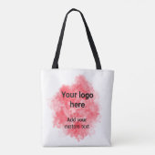 赤いシンプル水色あなたのロゴを追加カスタム文字mi トートバッグ (裏面)
