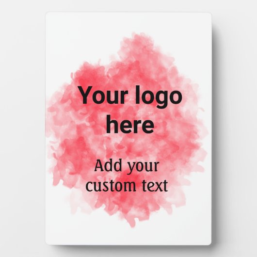 赤いシンプル水色あなたのロゴを追加カスタム文字mi フォトプラーク (正面)