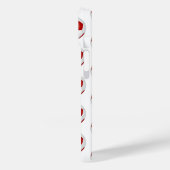 赤いシンプル白いサッカーボールのパタモノグラムのーン Case-Mate iPhoneケース (裏面 / 左)