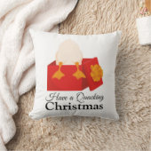 赤いシンプル箱に入ったクリスマスの可愛いアヒル クッション (ブランケット)