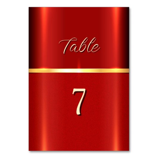 赤いシンプル表の番号 テーブルナンバー (裏面)