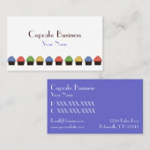 赤いシンプル黄色の緑のブルーカップケーキの名刺 名刺 (正面/裏面)