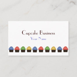 赤いシンプル黄色の緑のブルーカップケーキの名刺 名刺