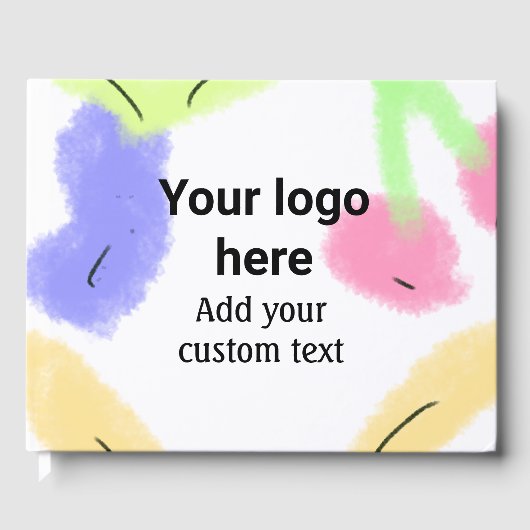 赤いシンプルpi水彩追加ロゴカスタム文字 ゲストブック (正面)