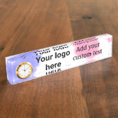 赤いシンプルpi水彩追加ロゴカスタム文字 デスクネームプレート (側面)