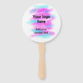 赤いシンプルpi水彩追加ロゴカスタム文字 ハンドファン (裏面)