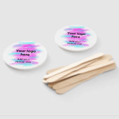 赤いシンプルpi水彩追加ロゴカスタム文字 ハンドファン (組立なし)