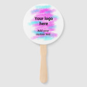 赤いシンプルpi水彩追加ロゴカスタム文字 ハンドファン (正面)